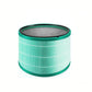 Turquoise HEPA filter cylinder with dark rim and gray filter core