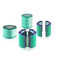 Set of four turquoise HEPA filter cylinders with gray tops