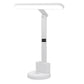 White LED desk lamp on round base with digital time display