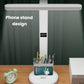 White LED desk lamp with phone stand and digital time display