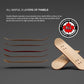 5-layer maple finger skateboard deck with wood panel cross-sections and wheel cutouts