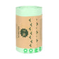 Compostable PLA garbage bag roll, light green and kraft label, 40 x 38 cm