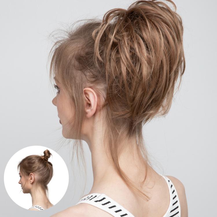 Faux Bun Updo Wig With Loose Curls