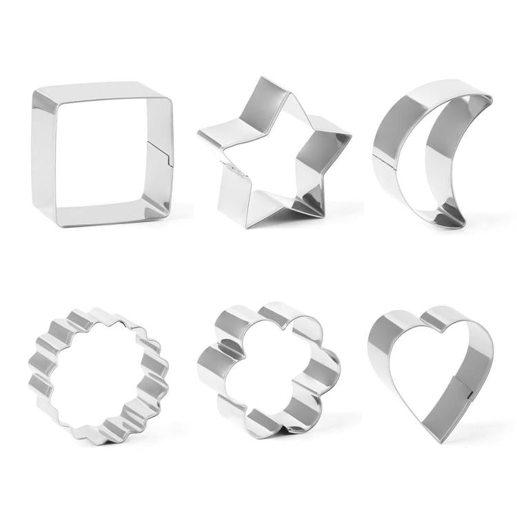 Stainless Steel Cookie Mold Star Moon-Shaped Cookie Cutters, LsCook 6-Piece Set