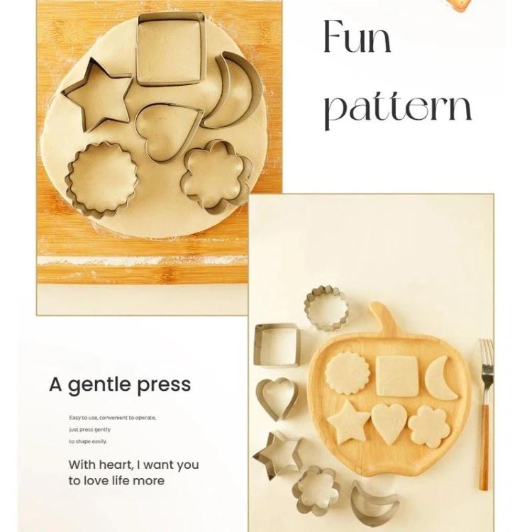 Stainless Steel Cookie Mold Star Moon-Shaped Cookie Cutters, LsCook 6-Piece Set