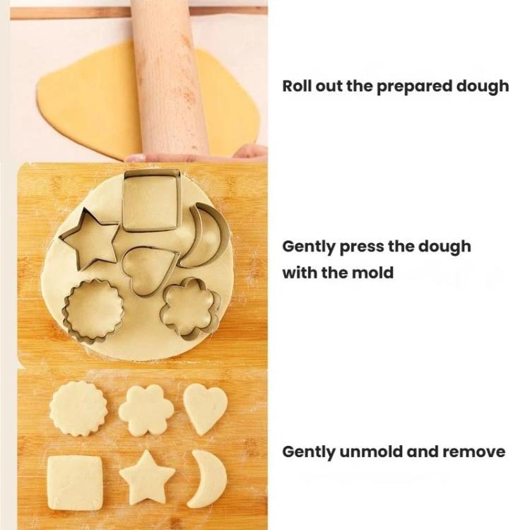Stainless Steel Cookie Mold Star Moon-Shaped Cookie Cutters, LsCook 6-Piece Set