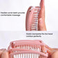 Pink hair massage comb with flexible teeth and elastic backplate