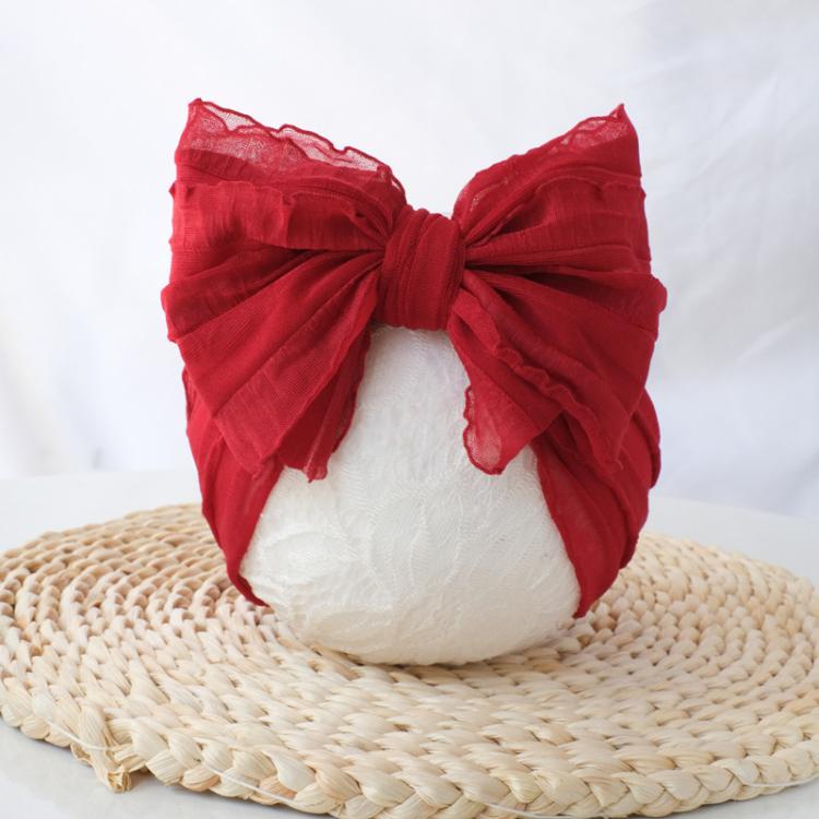 Children Wide Lace Bow Headband Soft Lace Baby Headpiece