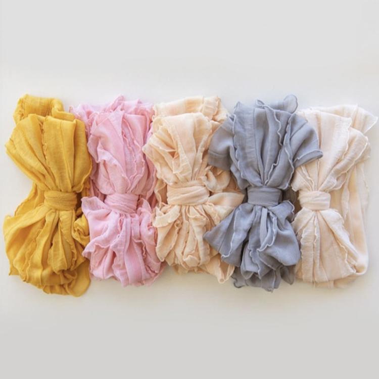 Children Wide Lace Bow Headband Soft Lace Baby Headpiece