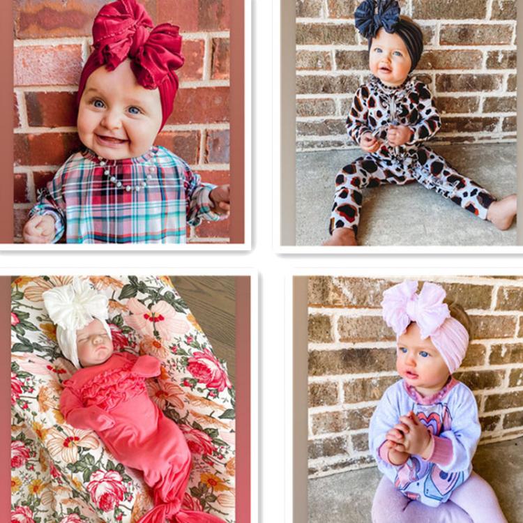 Children Wide Lace Bow Headband Soft Lace Baby Headpiece