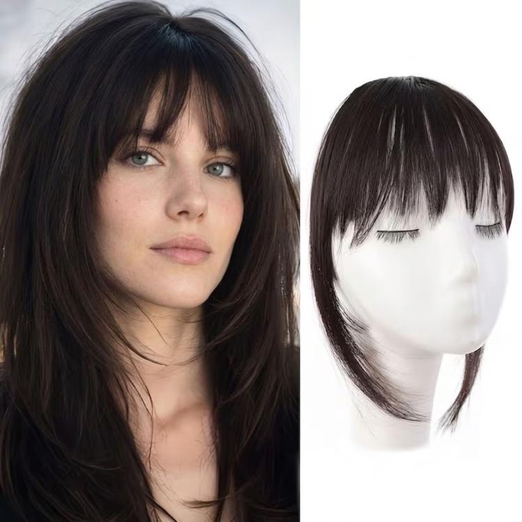 Women Invisible Seamless Realistic Bangs Wig Piece Hair Replacement