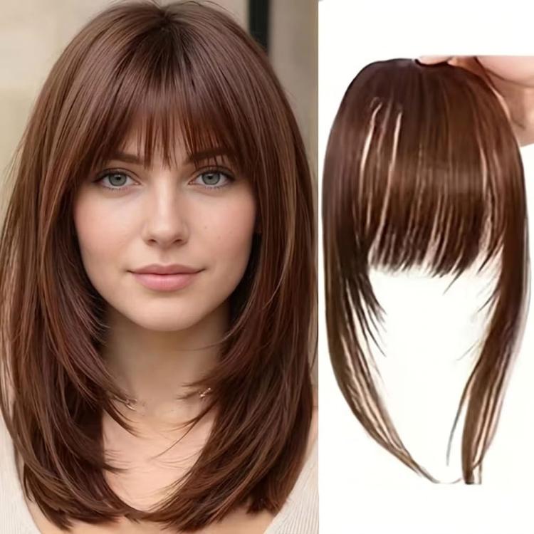 Women Invisible Seamless Realistic Bangs Wig Piece Hair Replacement