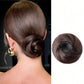 Messy bun hair claw clip extension, dark brown synthetic chignon bun hair piece