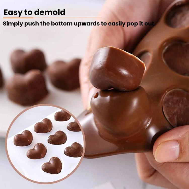 LsCook Food-grade Silicone Heart-Shaped Chocolate Mold