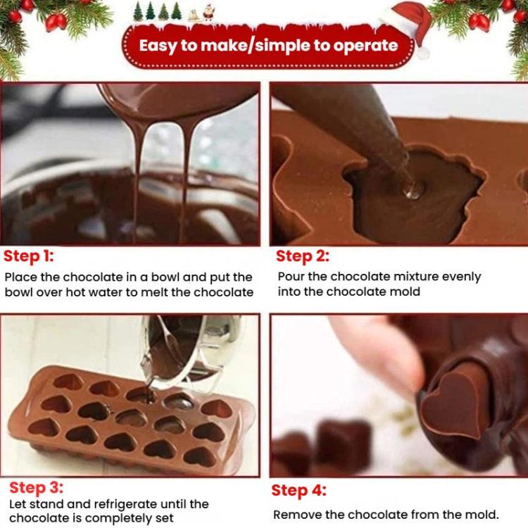 LsCook Food-grade Silicone Heart-Shaped Chocolate Mold