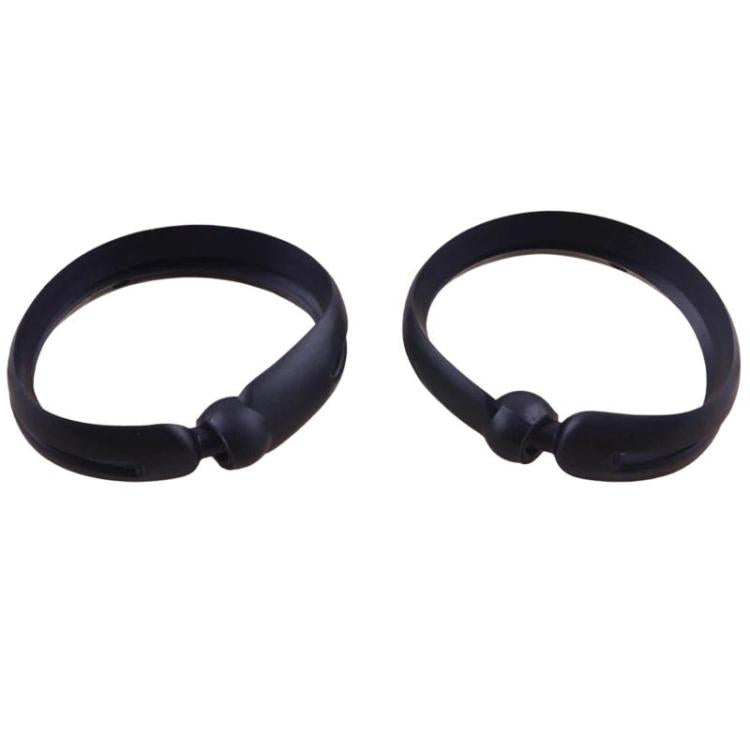 Set of two black hair bun maker rings with molded connector