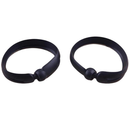 Set of two black hair bun maker rings with molded connector