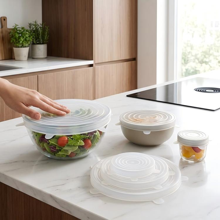 LsCook 6-Piece Set Round Silicone Food Storage Lid, 80g