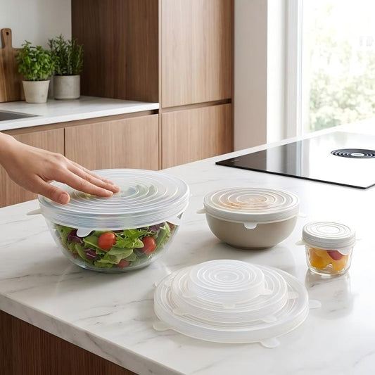 LsCook 6-Piece Set Round Silicone Food Storage Lid, 80g