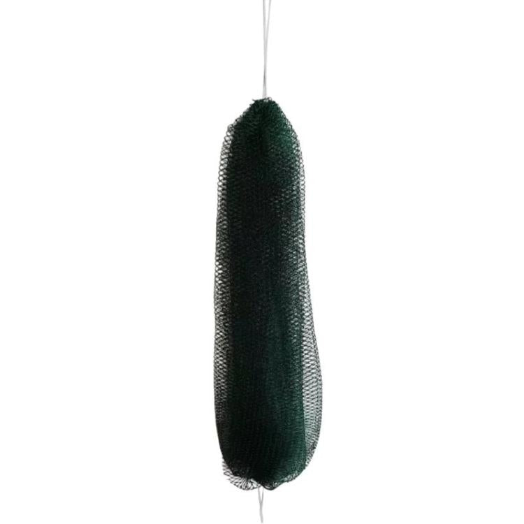 Long nylon drawstring bath towel, dark green exfoliating mesh