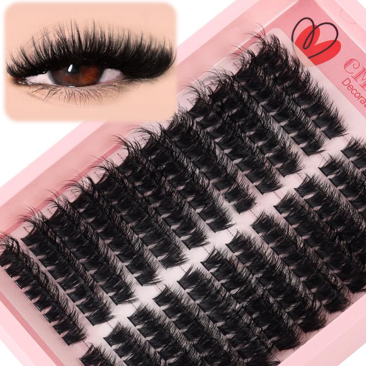 Black DIY segmented eyelash clusters in neat layered rows on tray