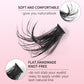 Curved black flat handmade eyelash clusters, soft fan bundle