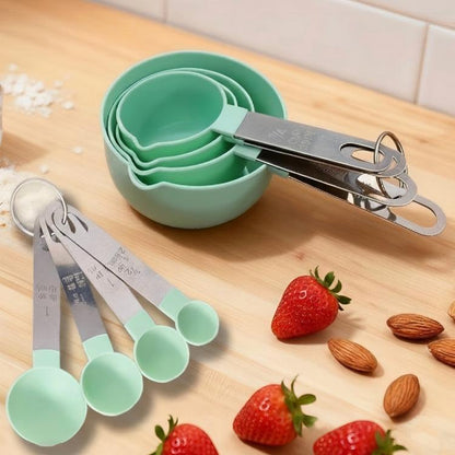 LsCook 8-Piece Set Stainless Steel Handle Measuring Spoon Graduated Baking Measuring Spoon