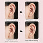 Ear closeup panels showing before and after results of ear cleaning floss use