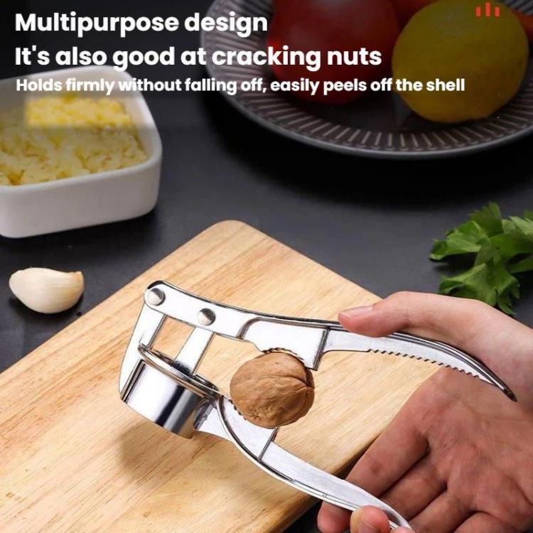 Aluminum Alloy Garlic Press Manual Pull Style Garlic Press, LsCook Large 4 In 1