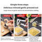 Aluminum Alloy Garlic Press Manual Pull Style Garlic Press, LsCook Large 4 In 1