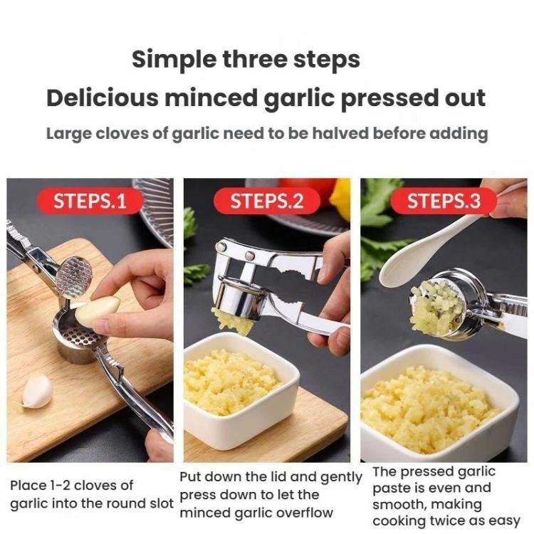 Aluminum Alloy Garlic Press Manual Pull Style Garlic Press, LsCook Large 4 In 1