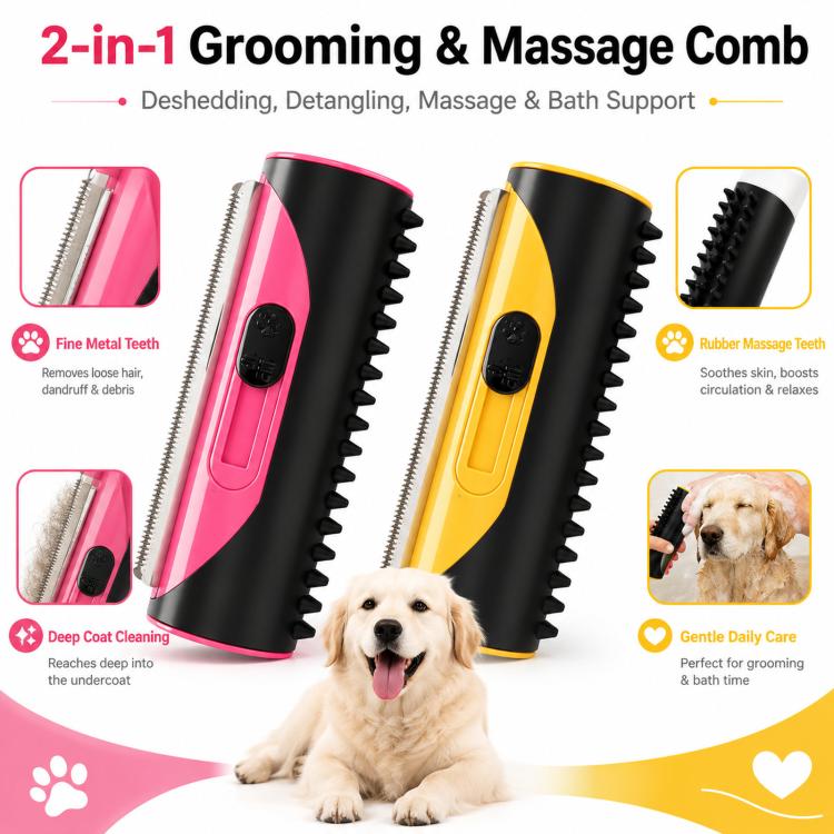 Dog Massage Comb Pet Shedding Cleaning Grooming Tool