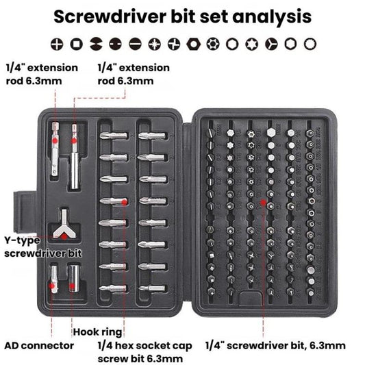 Chrome Vanadium Steel Screwdriver Bit Set, Slotted Phillips Hex Flower Screwdriver Bits, 100pcs / set, Hi-Spec 101pcs / set, 24pcs / set, 50pcs / set, 105pcs / set