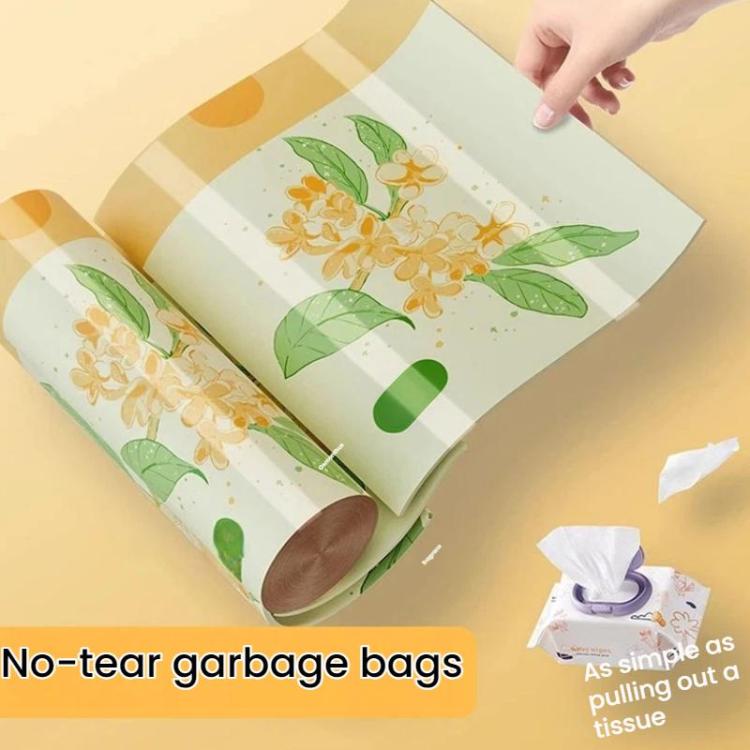Thickened Enlarged Drawstring Garbage Bags With Pull Handles Tear-Free Design, 50pcs /Set