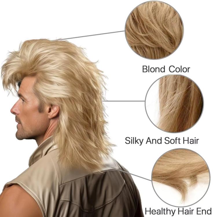 Men Side-Parted Short Hairstyle Heat-Resistant Fiber Wig