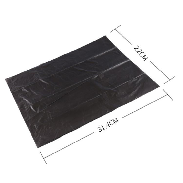 Portable pet trash bag: dark gray rectangular bag marked 22x30cm