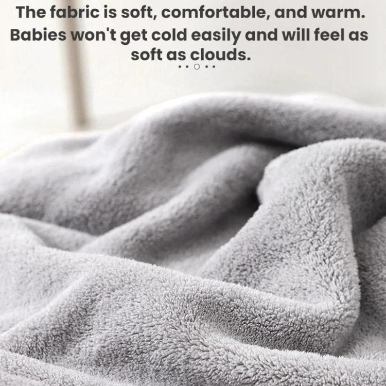 Gray fleece baby swaddle towel fabric close-up with plush texture