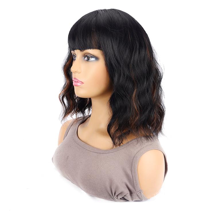 Short Wavy Hair With Side-Swept Bangs Natural Parting Synthetic Short Hair