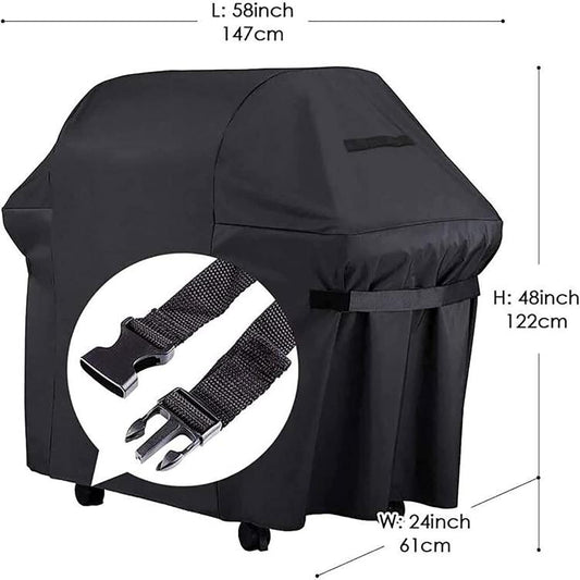 Outdoor 600D Oxford Fabric Waterproof Dustproof BBQ Grill Cover, 147x61x122cm