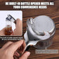 Stainless steel bottle opener head attached to jar lid opener for resealing jars