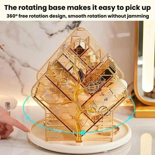 Rotating Large-Capacity Cosmetic Storage Box, Desktop Compartment Organizer For Stationery & Jewelry