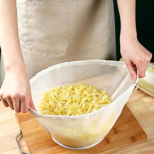 Bowl-Shaped Strainer Bag Vegetable Drawstring Filter Dehydrator, LsCook Large