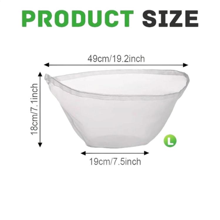 Bowl-Shaped Strainer Bag Vegetable Drawstring Filter Dehydrator, LsCook Large