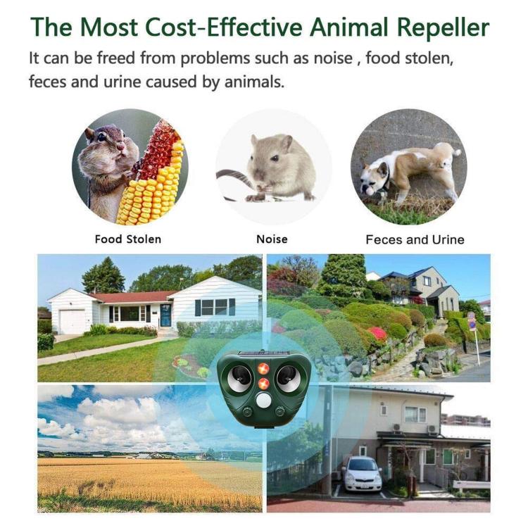 Five-speed Frequency-modulated Ultrasonic Outdoor Waterproof Solar-powered Animal Repellent, 703