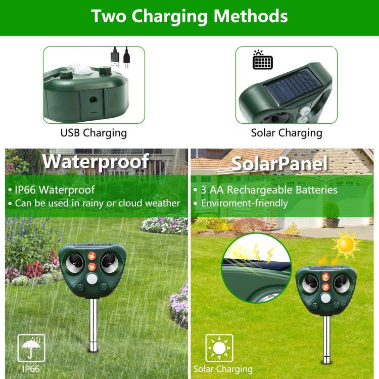 Five-speed Frequency-modulated Ultrasonic Outdoor Waterproof Solar-powered Animal Repellent, 703