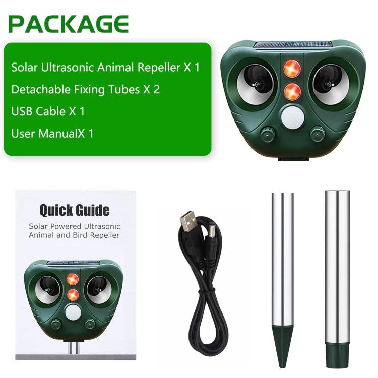 Five-speed Frequency-modulated Ultrasonic Outdoor Waterproof Solar-powered Animal Repellent, 703