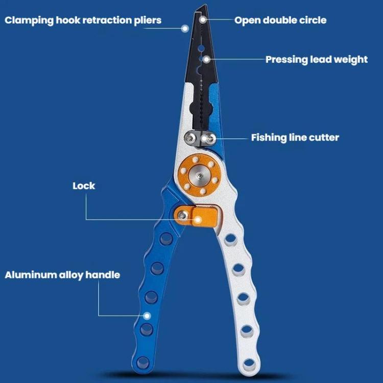 Aluminum Alloy Lure Pliers Multi-Function Long-Nose Hook Remover Portable Fishing Hook Pliers
