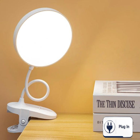 Xiajule Portable Clip On Desk Lamp Night Light, Eye Protection High CRI Reading Lamp, Plug-in, Rechargeable, Rechargeable 3 Color Temperatures Stepless Dimming