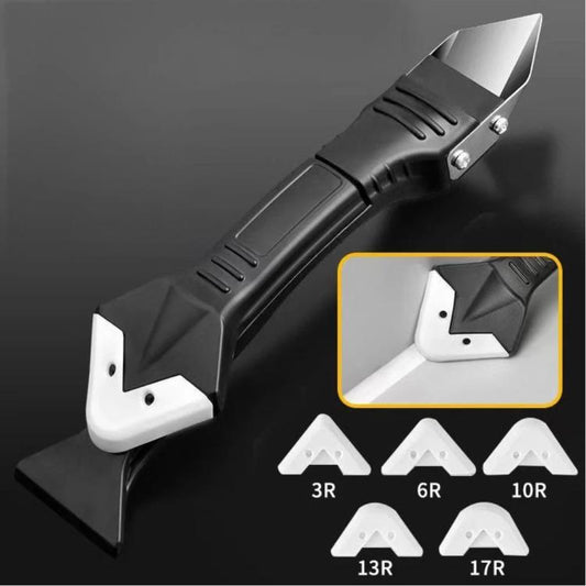 3-in-1 Silicone Caulking Tools Caulk Remover Tool with 5 Replaceable Silicone Pads Sealant Finishing Tool