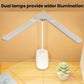 Dual-head LED lamp with three feet-style base and two long white light bars.